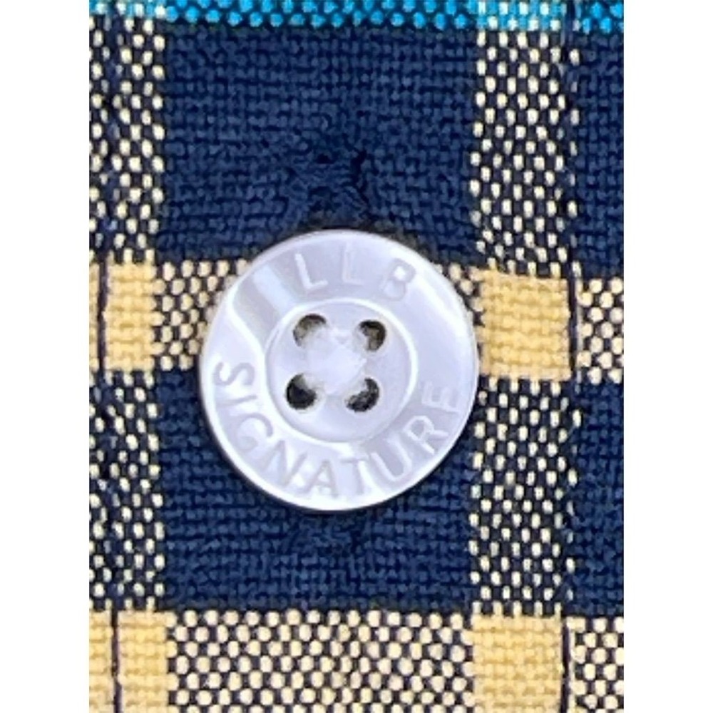 LL Bean Signature Men's Plaid Button-Down Shirt Size‎ L Yellow Multicolor - Picture 6 of 10